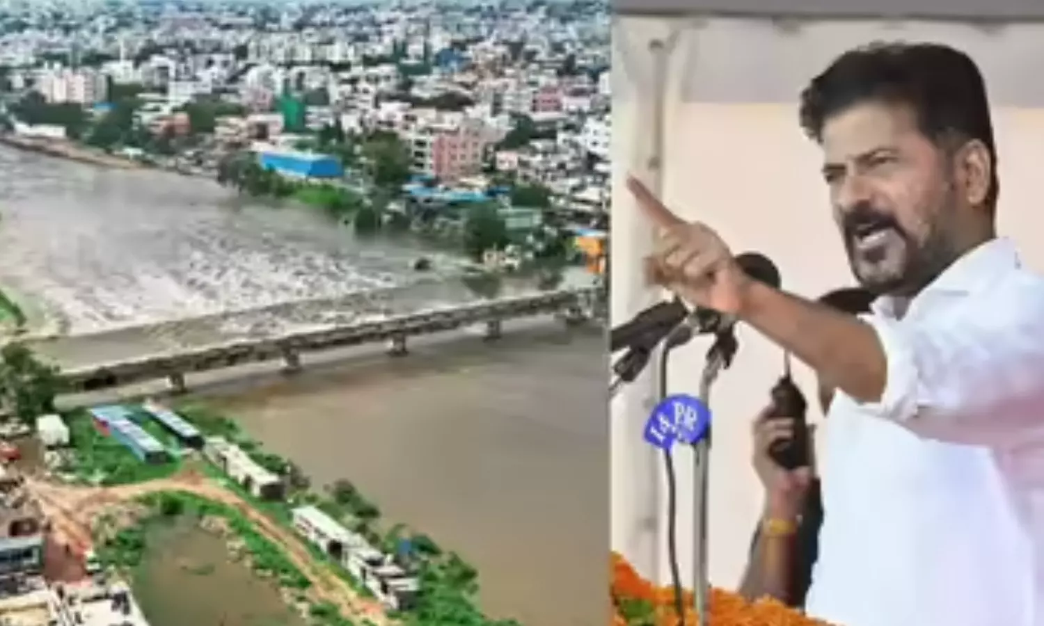 chief minister revanth reddy, onduct an aerial survey, districts affected by flash floods, telangana
