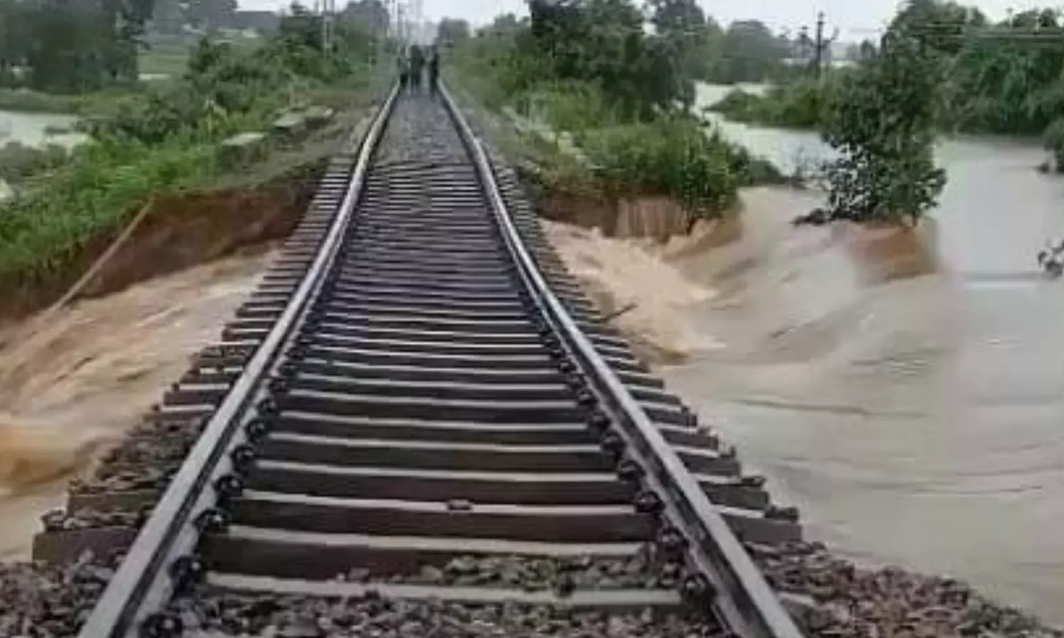 heavy rains have caused inconvenience, railway track washed away , kamareddy, telangana. heavy rains have caused inconvenience, railway track washed away , kamareddy, telangana.