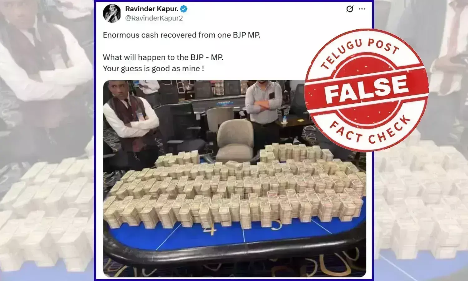cash photo of BJP MP