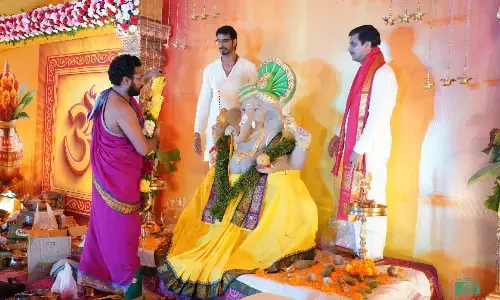 ganesh festival, rainbow vistas rock garden, kukatpally,hyderabad