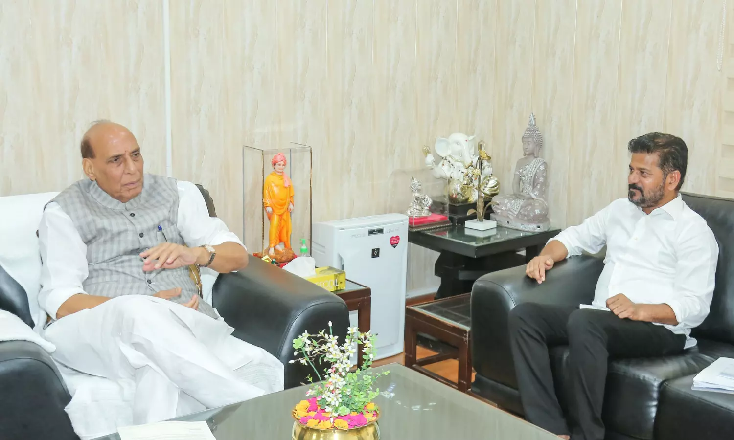 revanth reddy met union minister, chief minister met rajnadh singh, delhi, telangana politics