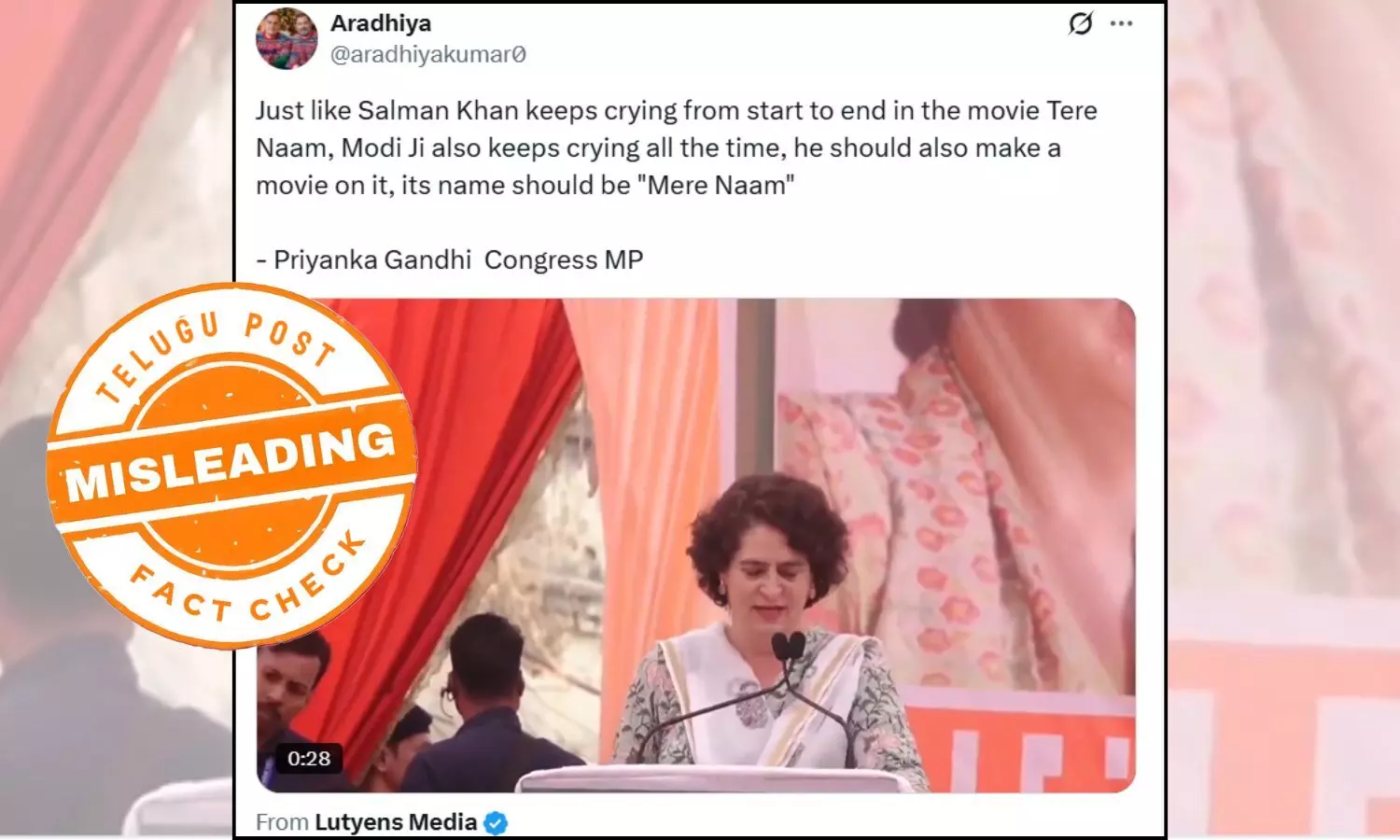Priyanka Gandhi jibe PM Modi