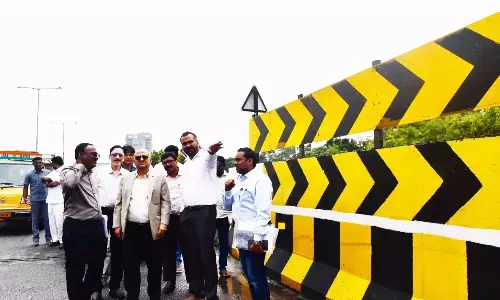 abhay manohar sapre, former supreme court judge, chairman of the road safety committee, inspected two major flyovers in  hyderabad