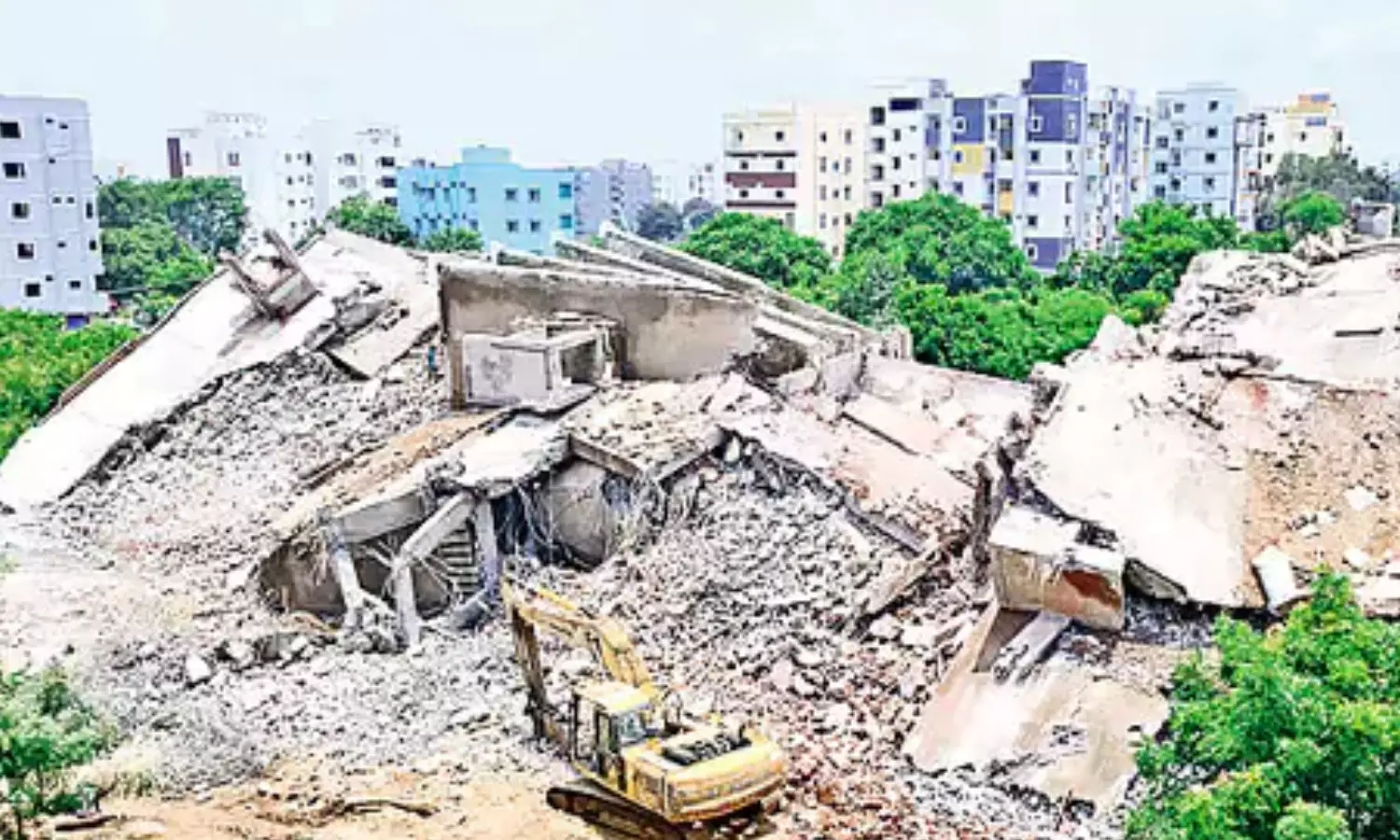 hydra officials have started demolitions, today, hydra officials demolished encroachments,  shamshabad,  rangareddy district