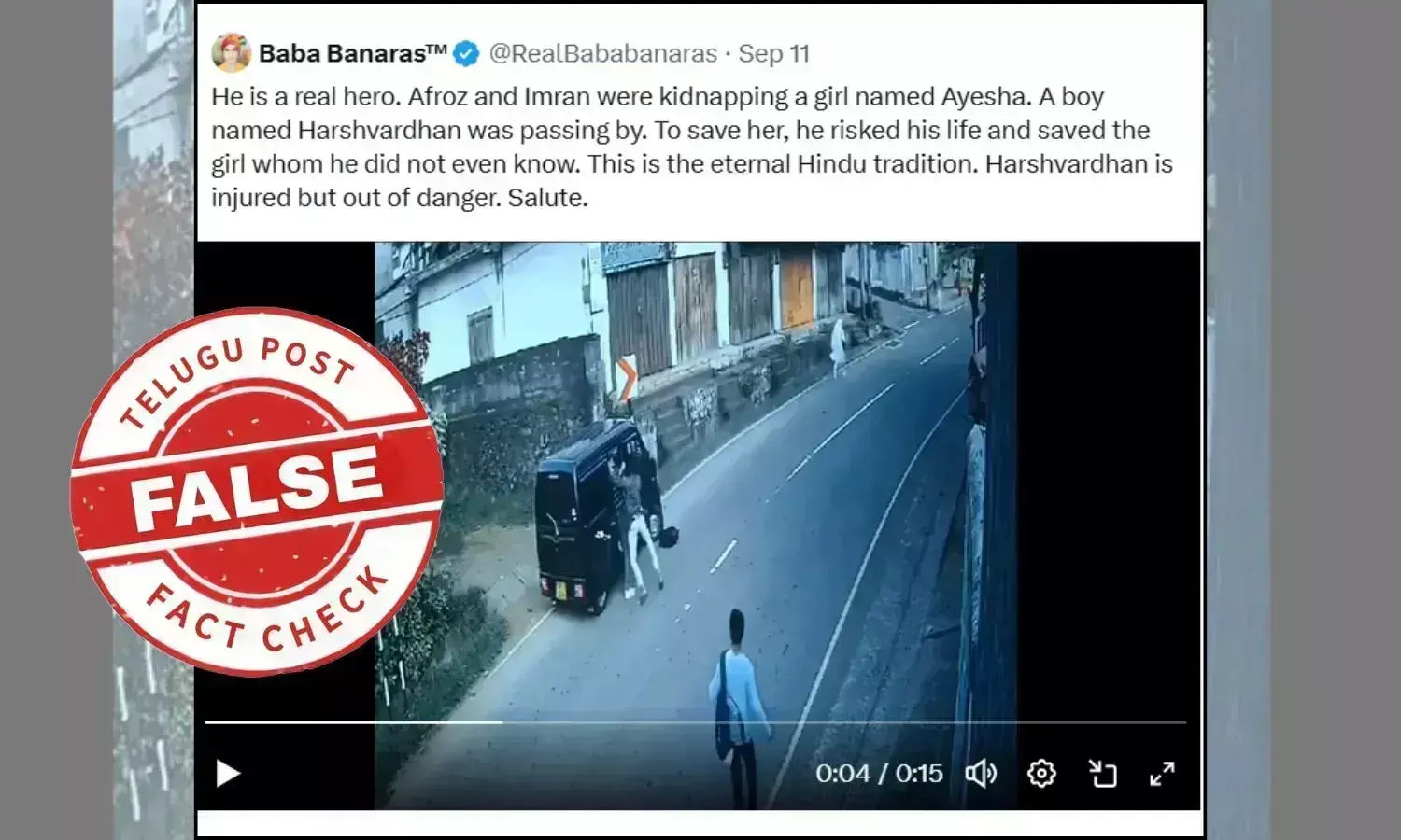 Fact Check: Did a Hindu Youth Save a Girl from Muslim Kidnappers? The incident is from Srilanka