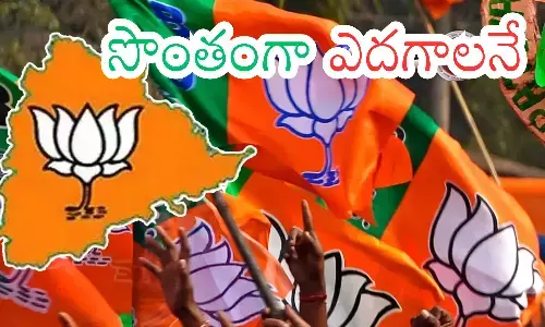 telangana bjp leaders announce no alliance decision during press meeting.