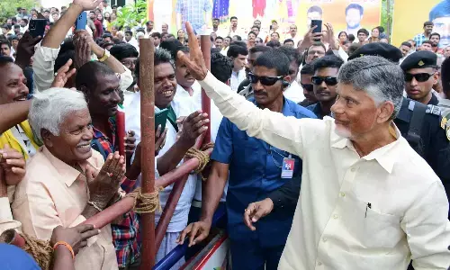 tdp chief chandrababu will arrive at the partys central office in mangalagiri today
