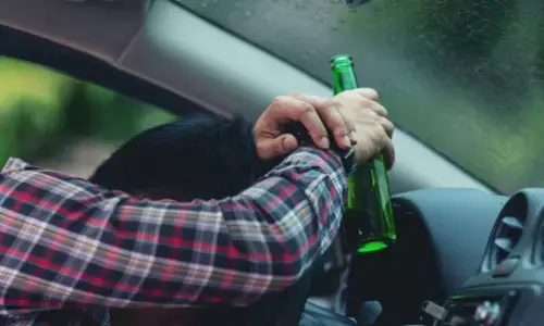 Cyberabad police checking motorists during drunk driving enforcement drive