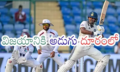 india takes steps towards victory in the second test between india and west indies