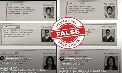 Fact check: Voter ID cards of Samantha, Rakul Preet Singh and Tamannaah seen in the viral image are morphed