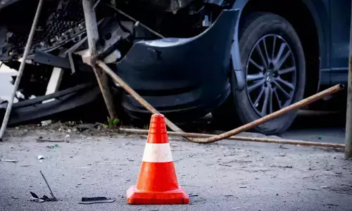 road accident took place in telangana. two people died on the spot