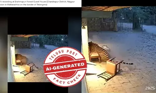 AI-generated tiger attack video falsely claimed as real incident from Brahmapuri, Maharashtra