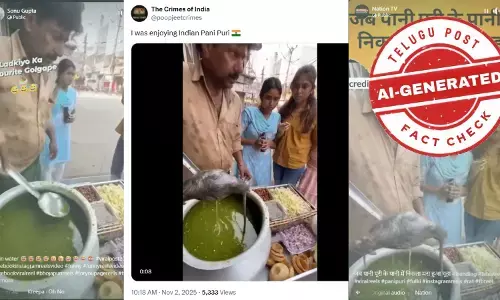 Image showing Pani Puri vendor in viral AI-generated video – fake street food claim