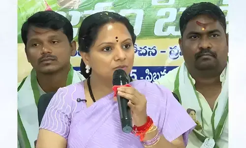 Kalvakuntla Kavitha press meet in Hanamkonda on BRS expulsion and Telangana issues