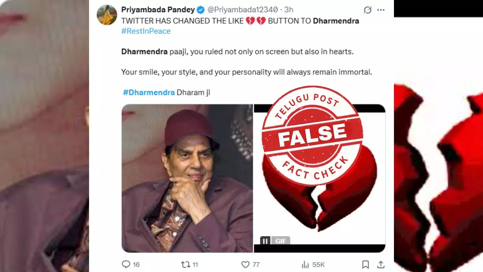 Fact Check: Viral Claim About Dharmendra’s Death Is False. Actor is Alive and Stable