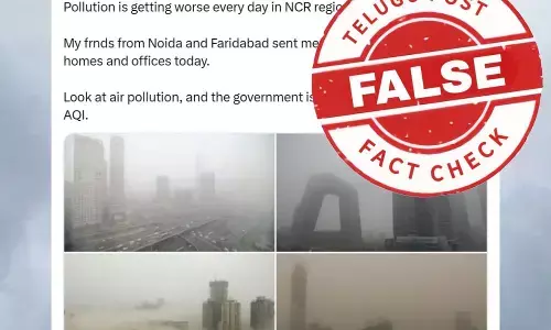 Old China smog photo from Lianyungang shared as Noida and Faridabad pollution