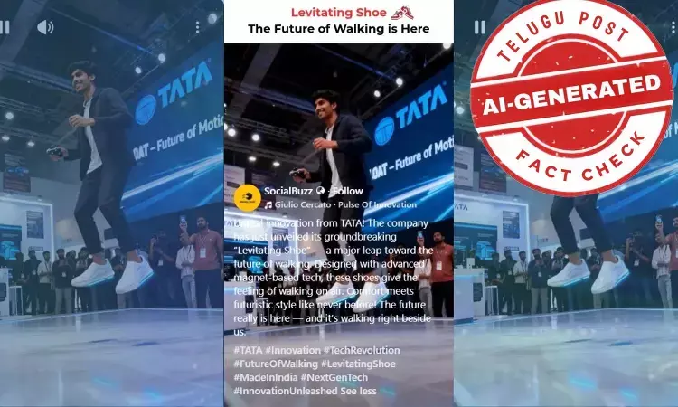 Image showing Tesla ‘Glide’ levitating shoe claim used in viral AI-created video Image showing Tesla ‘Glide’ levitating shoe claim used in viral AI-created video