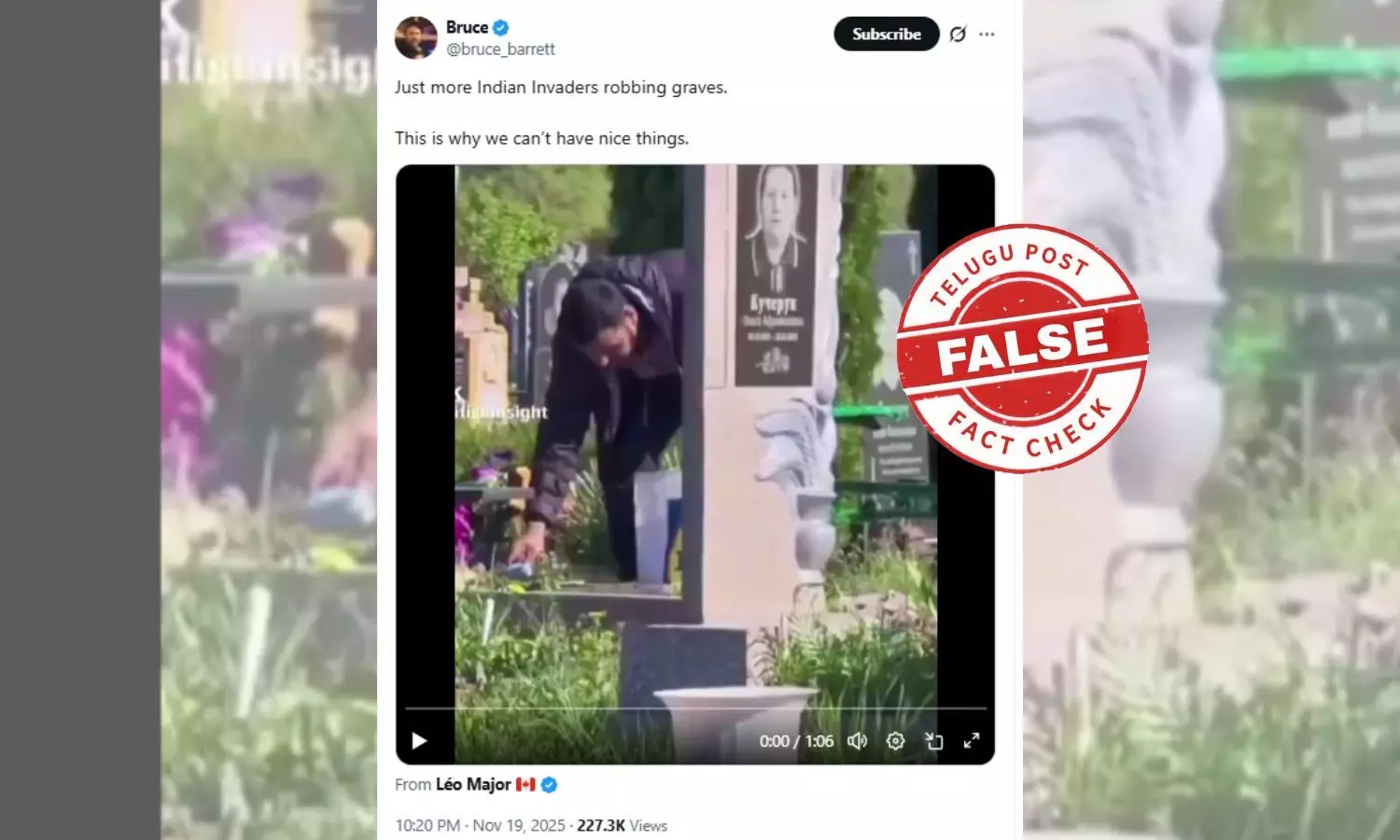 ഫാക്ട് ചെക്ക്: ശ്മശാനങ്ങളിൽ നിന്ന് മോഷ്ടിക്കുന്ന ഇന്ത്യൻ വംശജർ? പ്രചാരണം വ്യാജം
