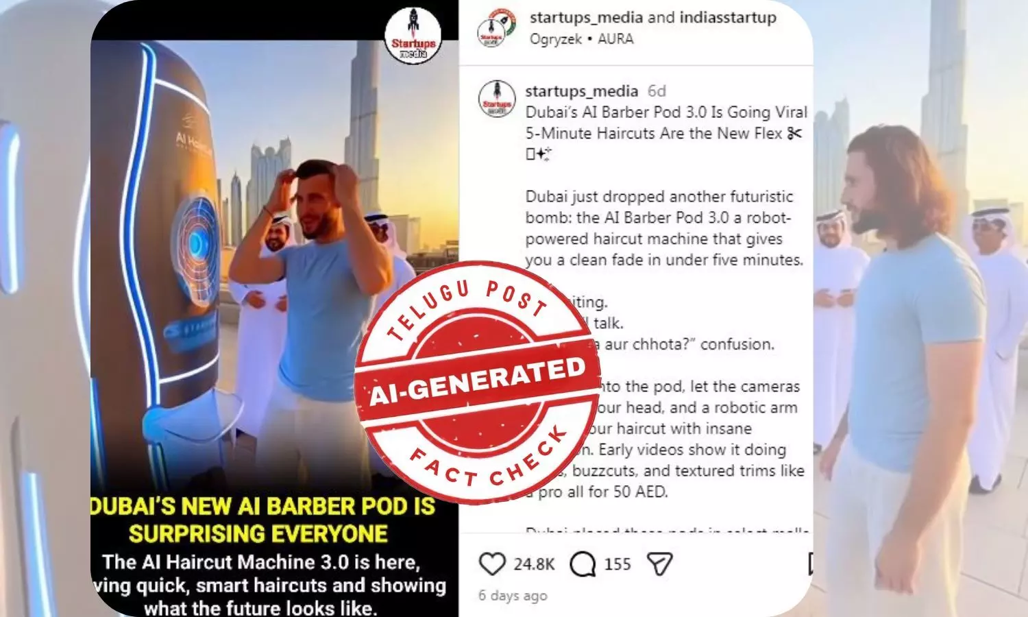 AI haircut pod, Futuristic Dubai, Sora AI, AI detection, fake video AI haircut pod, Futuristic Dubai, Sora AI, AI detection, fake video