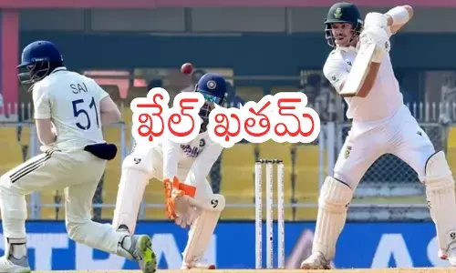 india is headed for defeat in the second test match between india and south africa in guwahati