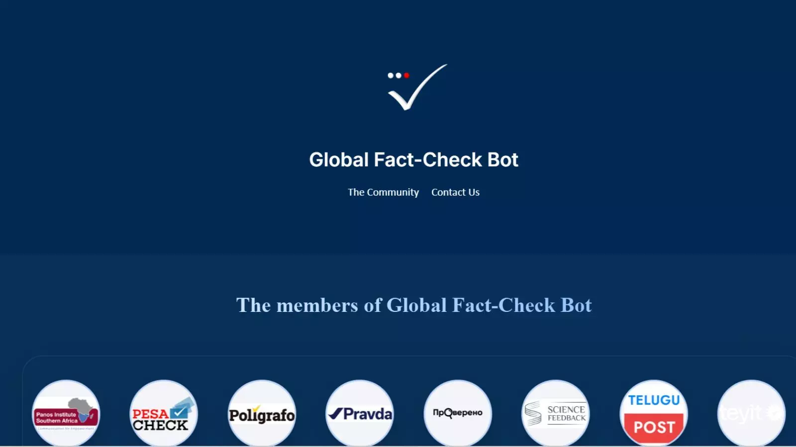 గ్లోబల్ ఫ్యాక్ట్-చెక్ బాట్ (GFC)లో సభ్యత్వం పొందిన తెలుగుపోస్ట్ గ్లోబల్ ఫ్యాక్ట్-చెక్ బాట్ (GFC)లో సభ్యత్వం పొందిన తెలుగుపోస్ట్