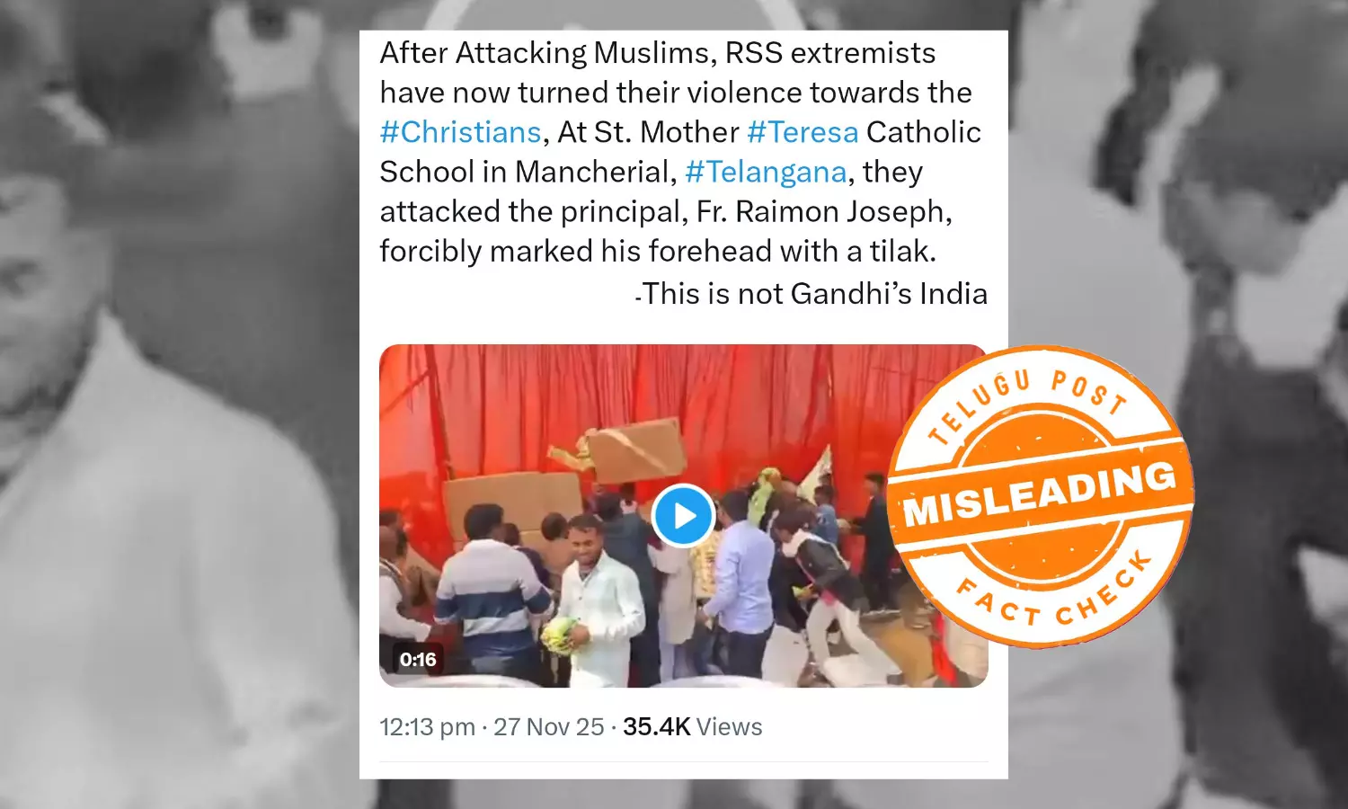 ଫ୍ୟାକ୍ଟ ଚେକ୍: ଭିଡିଓରେ ଏକ ସାମୁହିକ ବିବାହ ଉତ୍ସବରେ ହଟଗୋଳ ପରିସ୍ଥିତି ଦେଖିବାକୁ ମିଳିଛି, ଆରଏସଏସ କିମ୍ବା କ୍ରିଷ୍ଟିୟାନଙ୍କ ସହ ନାହିଁ କୌଣସି ସମ୍ପର୍କ