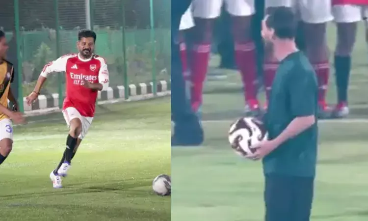 football legend messi played a match at uppal stadium football legend messi played a match at uppal stadium