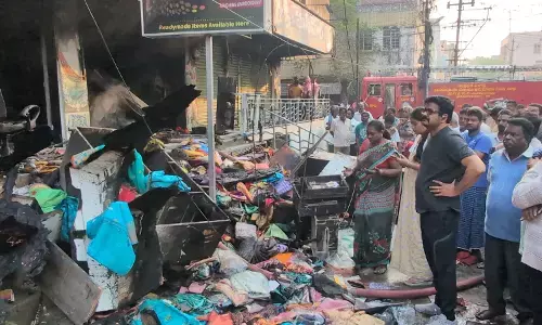 fire broke out in gudivada early sunday morning fire broke out in gudivada early sunday morning