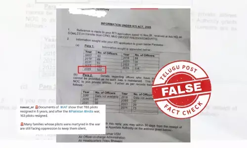 ఫ్యాక్ట్ చెక్: 2025 భారత్-పాకిస్తాన్ వివాదం తర్వాత 163 మంది పైలట్లు రాజీనామా చేశారంటూ వైరల్ అవుతున్న పత్రాలు నిజమైనవి కావు.