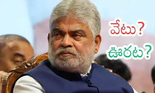 Telangana Assembly Speaker Gaddam Prasad Rao during proceedings related to Telangana MLAs disqualification case.