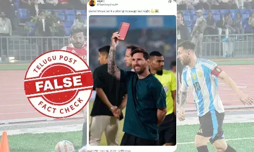 Edited viral image claiming Lionel Messi held the Indian Constitution during his Hyderabad stadium appearance – fact check