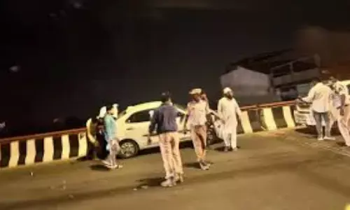 an accident occurred on the rajendranagar pv express way