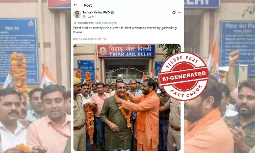 Fact Check: Viral Image Claiming Kuldeep Sengar Was Welcomed With a Garland Is Fake