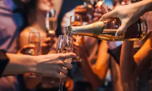 new years eve party was full of booze