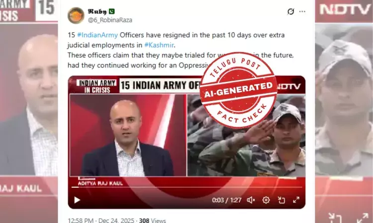 ഫാക്ട് ചെക്ക്: കാശ്മീരിൽ സൈനികരുടെ കൂട്ടരാജിയെന്ന പ്രചാരണം വ്യാജം ഫാക്ട് ചെക്ക്: കാശ്മീരിൽ സൈനികരുടെ കൂട്ടരാജിയെന്ന പ്രചാരണം വ്യാജം