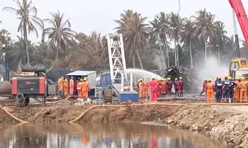 blowout fire at irusumanda in konaseema district brought under control