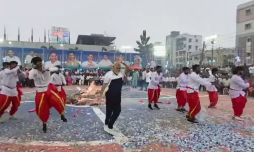 ex minister ambati rambabu participated in the sankranti celebrations held in guntur
