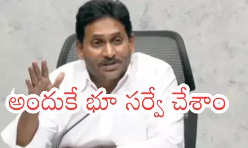ex chief minister ys jagan said that chandrababu is committing credit theft even on land resurvey