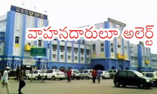 Vehicles parked at the Secunderabad Railway Station Platform 10 basement parking area during ongoing station redevelopment work.