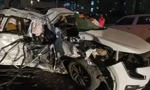 serious road accident has occurred in Hyderabad.