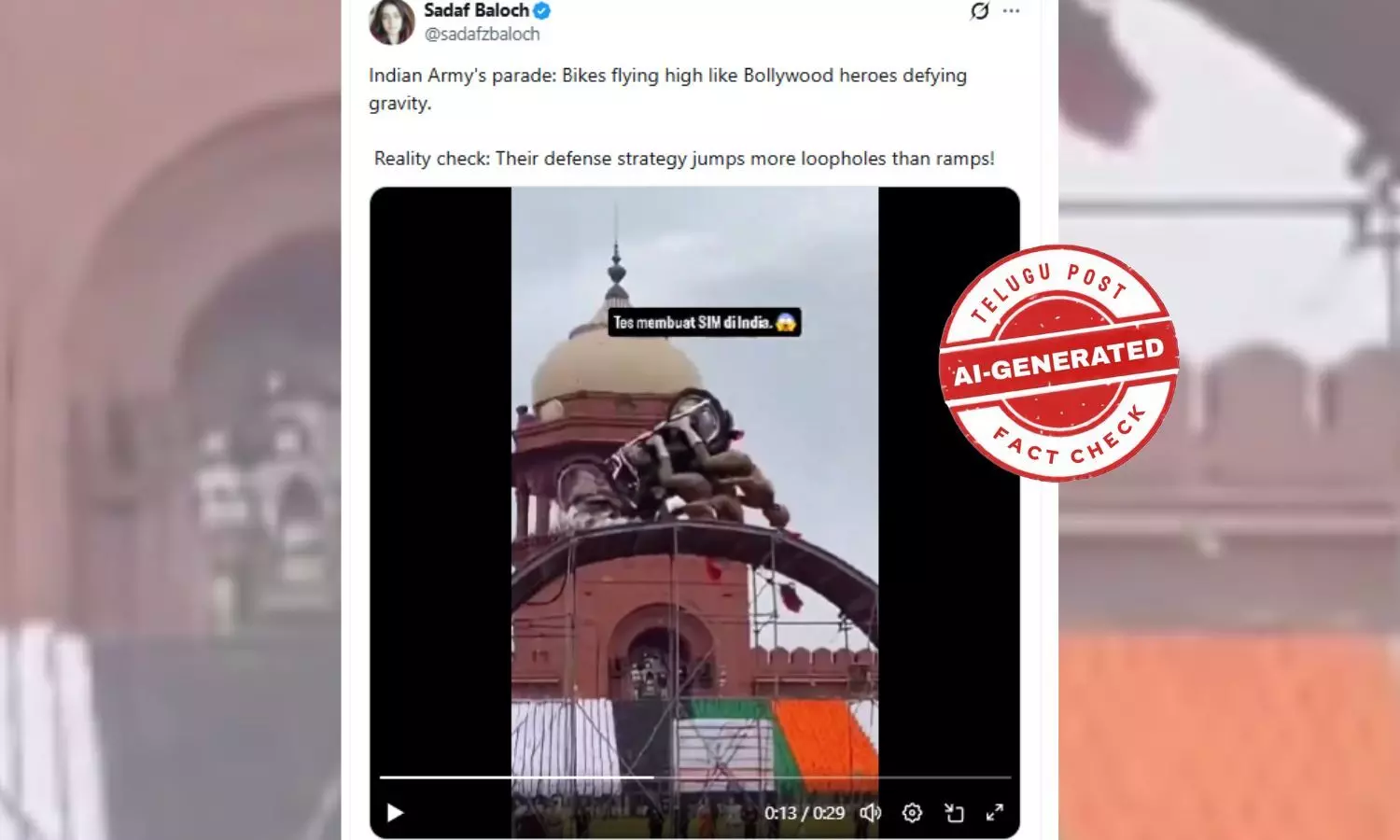 Fact-check: Viral video claiming Indian Army bike stunt failures at Republic Day parade is AI generated Fact-check: Viral video claiming Indian Army bike stunt failures at Republic Day parade is AI generated