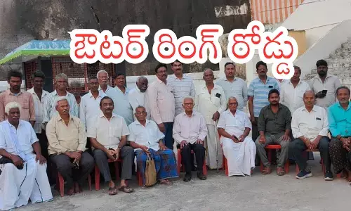 farmers demand compensation as per open market value for farmers who will lose their lands under the outer ring road