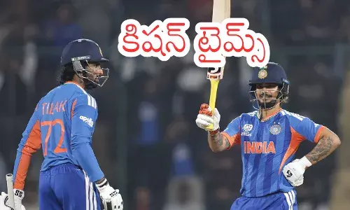 Namibia batters during chase against India in T20 World Cup match in Delhi, Feb 12, 2026