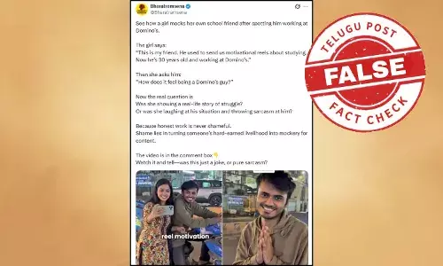 Screenshot of viral video where a girl appears to mock her pizza delivery boy friend at Domino’s – scripted video fact check