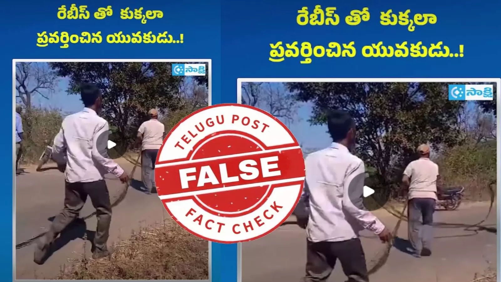 ఫ్యాక్ట్ చెక్: రేబీస్ కారణంగా కుక్కలా ప్రవర్తించిన యువకుడు అంటూ జరుగుతున్న ప్రచారంలో ఎలాంటి నిజం లేదు ఫ్యాక్ట్ చెక్: రేబీస్ కారణంగా కుక్కలా ప్రవర్తించిన యువకుడు అంటూ జరుగుతున్న ప్రచారంలో ఎలాంటి నిజం లేదు