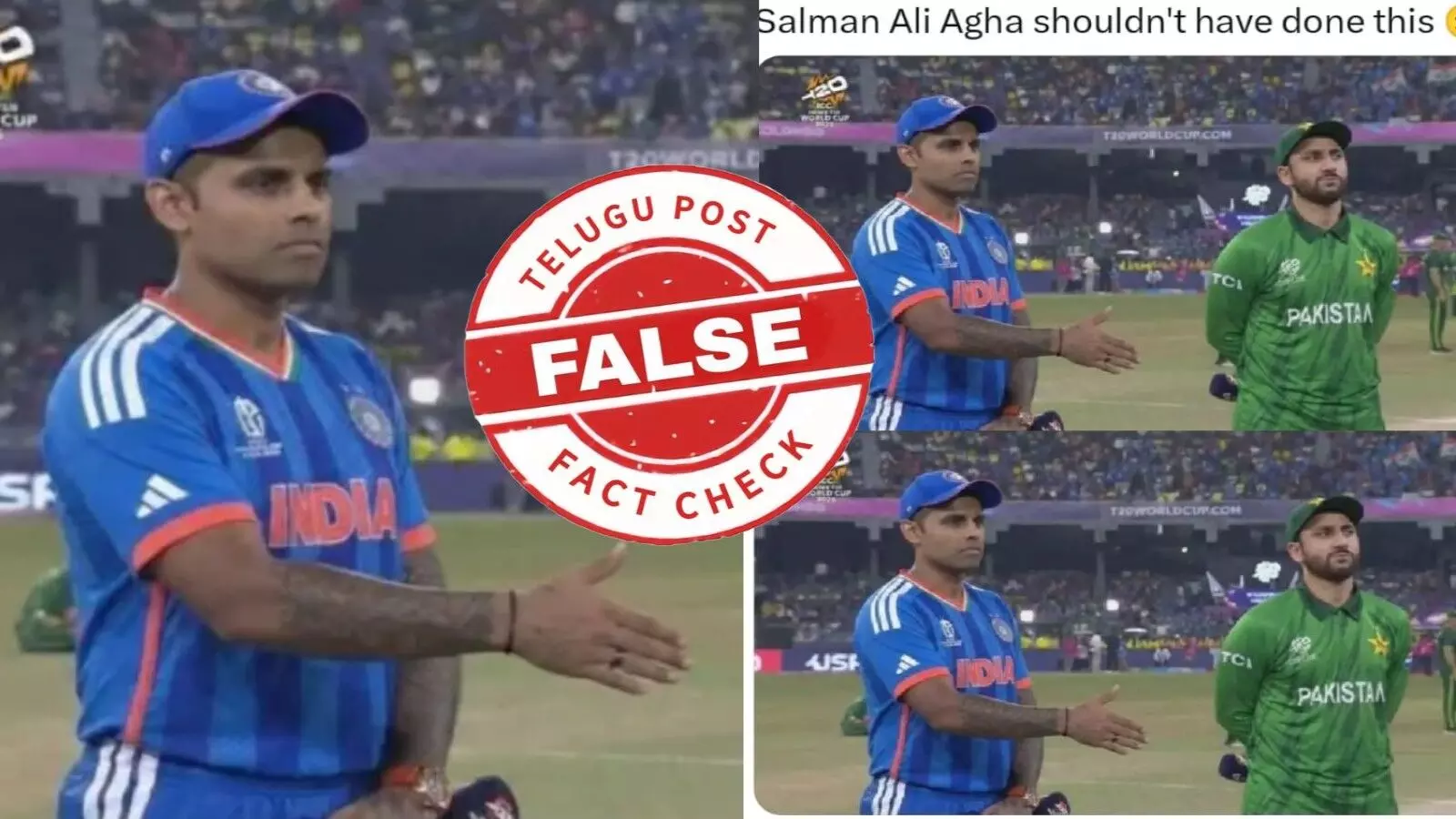 ఫ్యాక్ట్ చెక్: సూర్య కుమార్ యాదవ్ షేక్ హ్యాండ్ ఇస్తే పాకిస్థాన్ కెప్టెన్ స్పందించలేదనే వాదనలో ఎలాంటి నిజం లేదు