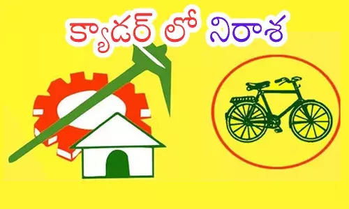 TDP cadre expressing frustration over unfulfilled party posts at a Telugu Desam Party meeting TDP cadre expressing frustration over unfulfilled party posts at a Telugu Desam Party meeting