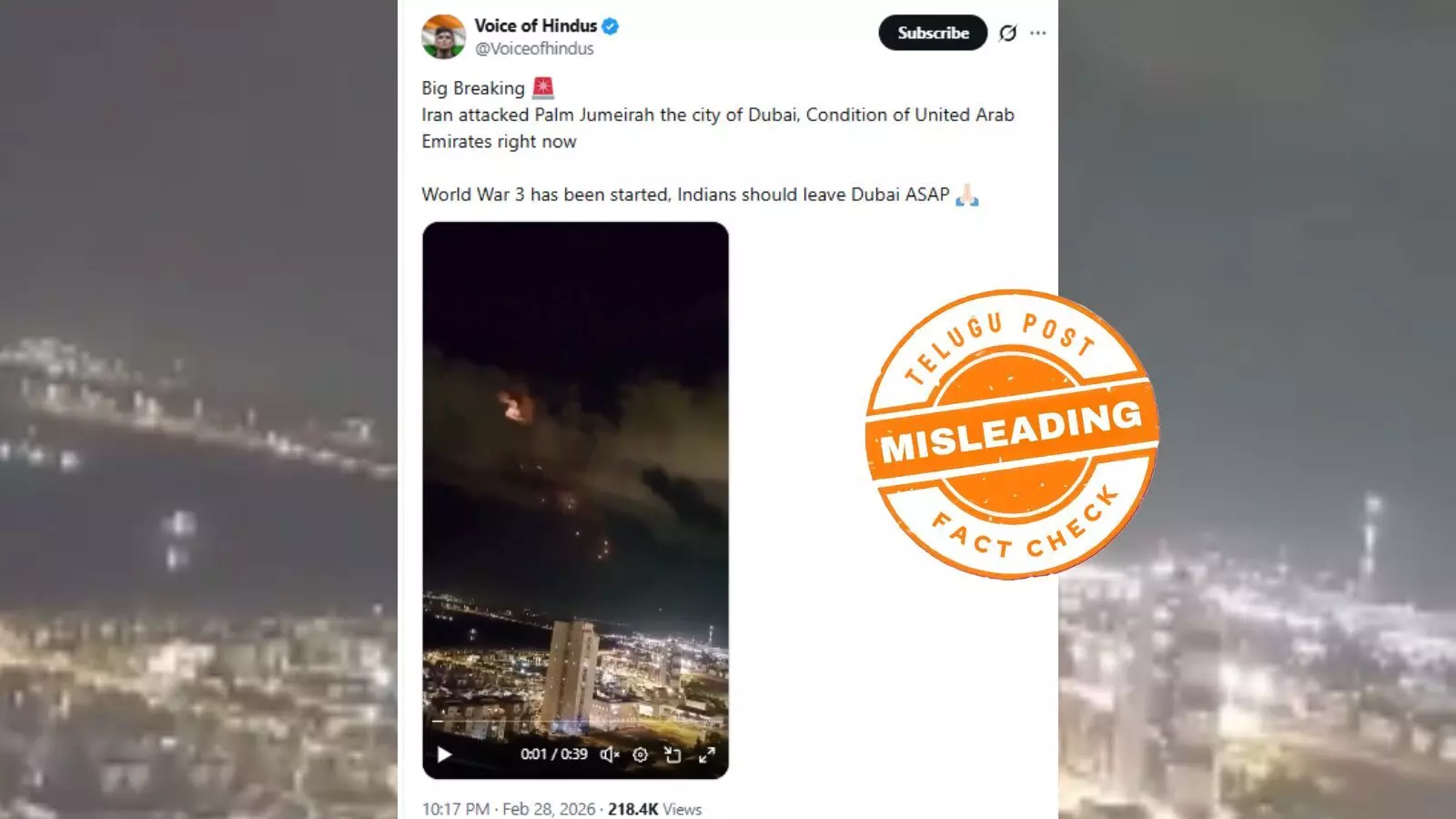 Fact Check: Viral video claiming Iran attacked Palm Jumeirah in Dubai is from 2024
