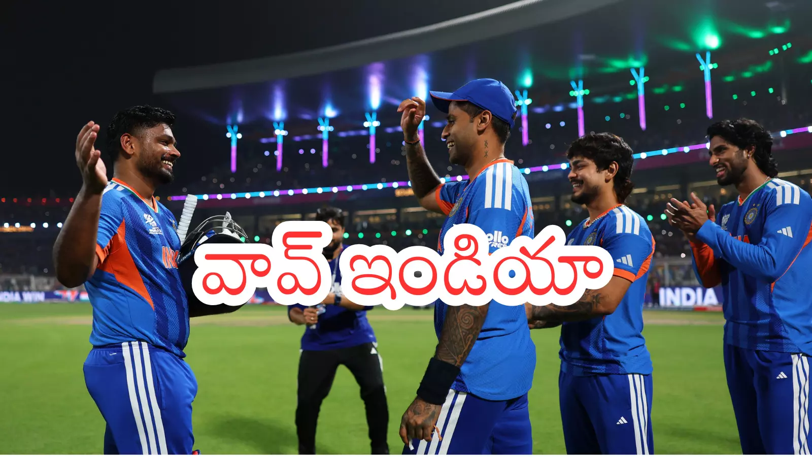 Sanju Samson celebrates after scoring unbeaten 97 against West Indies in T20 World Cup match