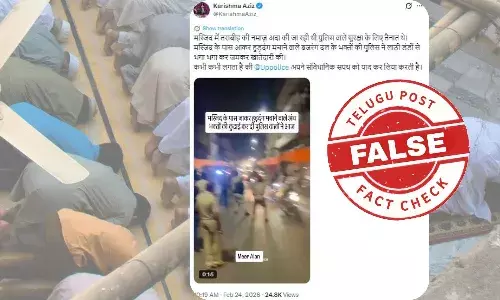 viral post claiming UP police lathi-charged Bajrang Dal workers outside mosque during Tarawih – Sangli bike lathi charge video fact check